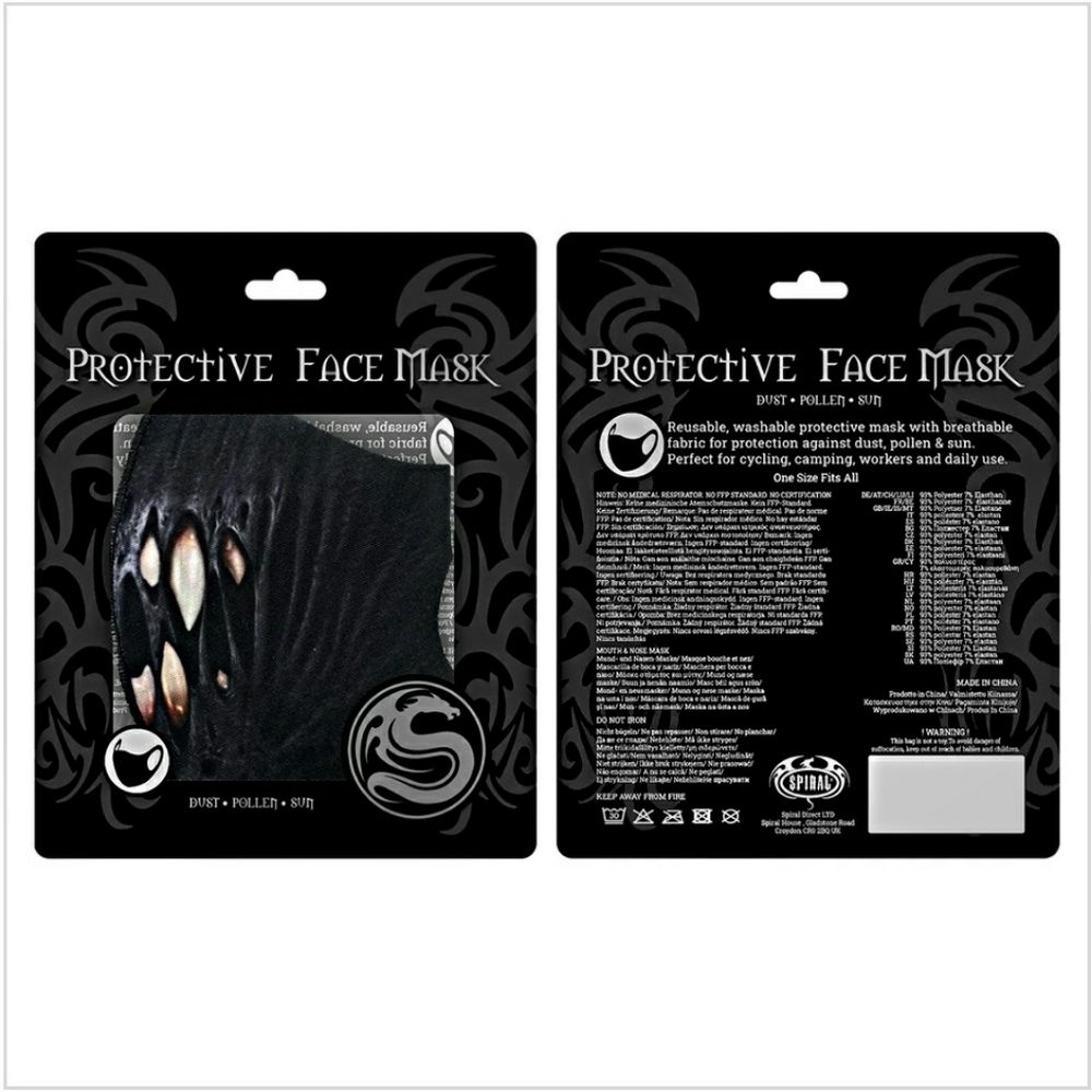 Spiral Direct FIRST BITE - Face Mask Gothic Black - Picture 3 of 4
